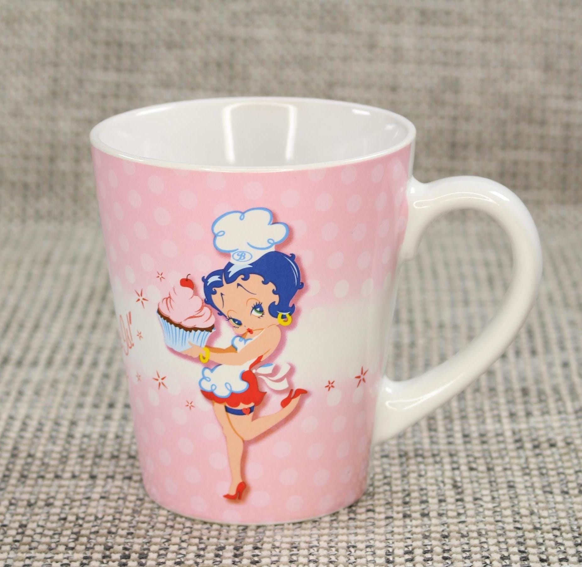 Vintage Betty Boop Pink Mug  Retro Cartoon Ceramic Cup, Classic Betty Boop  Collectible, 1990s Style Coffee & Tea Mug 250ml