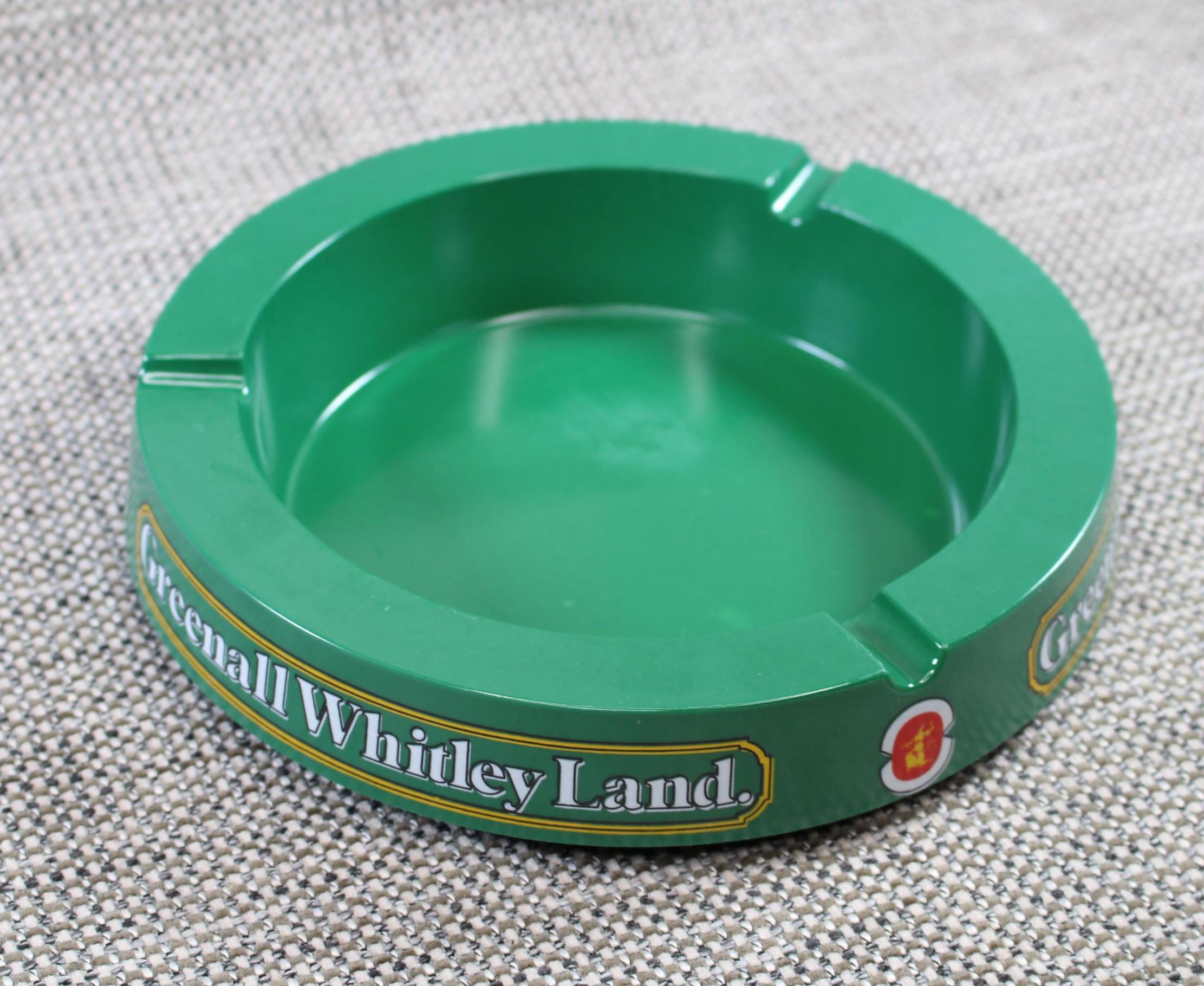 Greenall Whitley Land Green Plastic Round Ashtray Vintage Gin