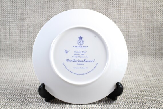Vintage Royal Worcester One Glorious Summer Plate - Sunday Best