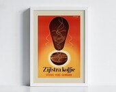 Vintage Coffee Poster, Bistro, Coffee, Coffee Shop, Printable Wall Art, Illustration Art Print, Digital Download, JPG