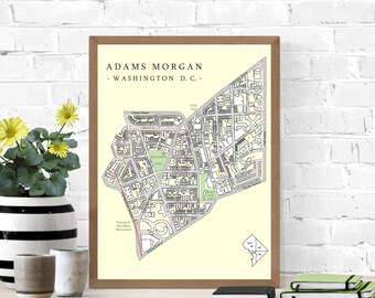 Adams Morgan Map Print: Washington DC Neighborhood Art