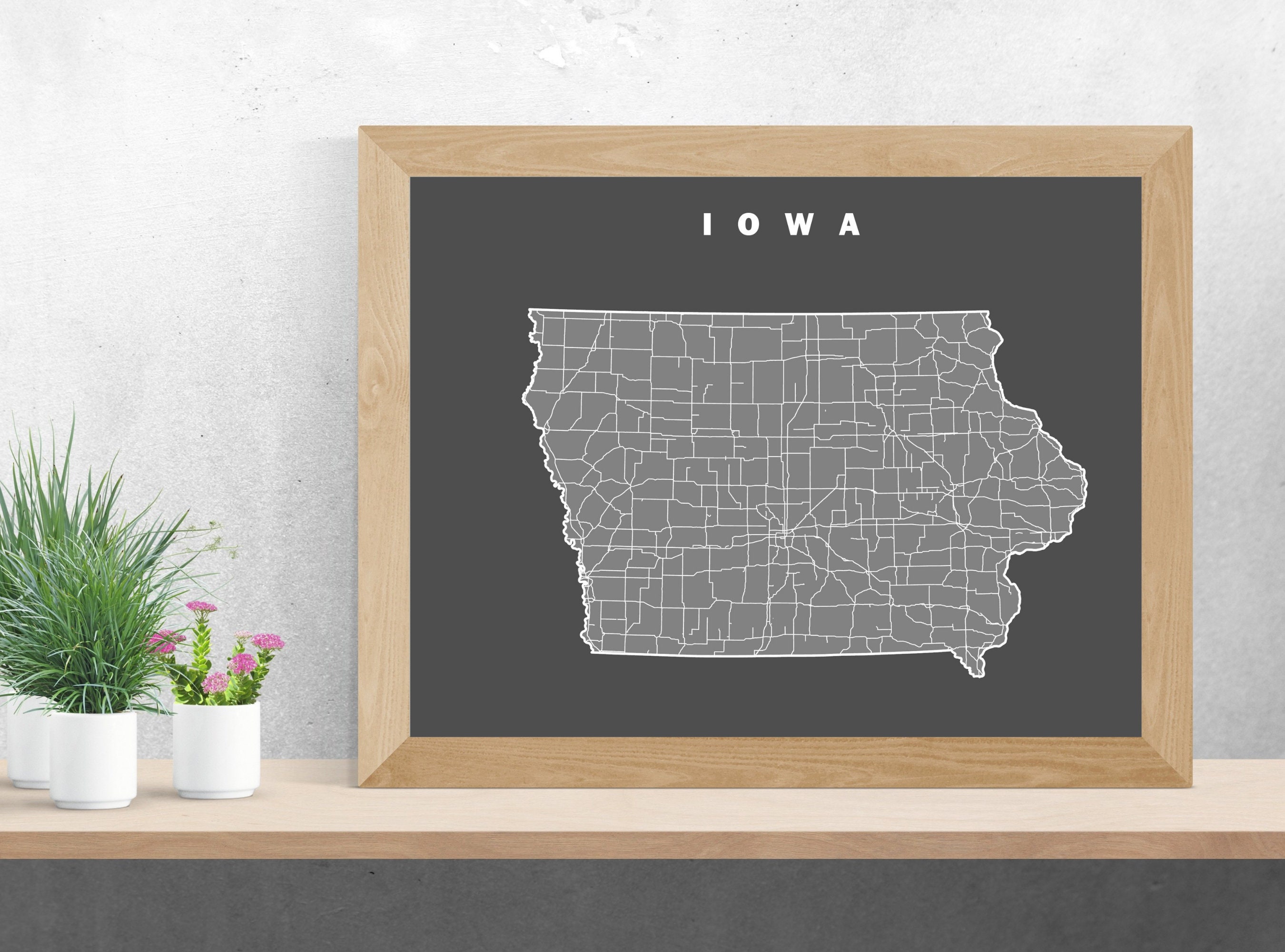 State Map With Inlay Custom State Map, Map Print, Physical Print, Any State, Nickname Map ...