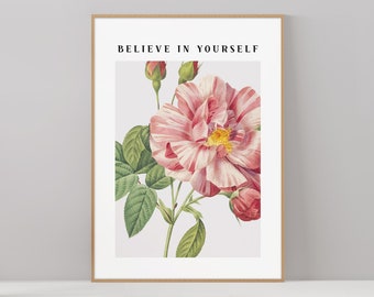 Printable Wall Art, Modern Flower Poster, Instant Download