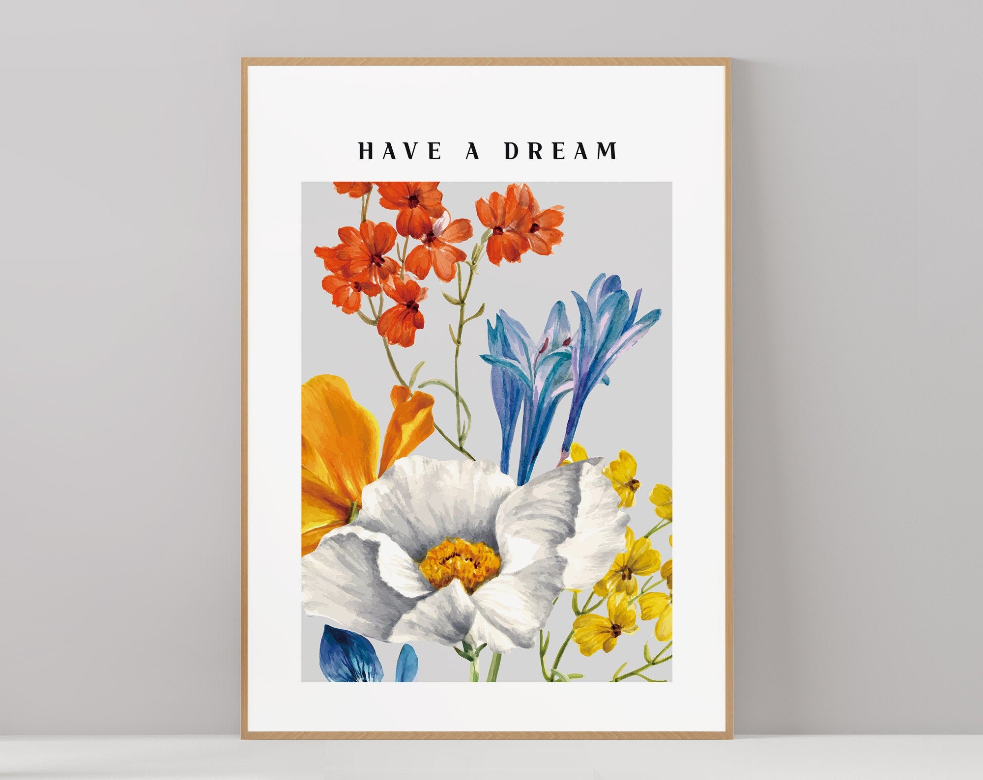 Printable Wall Art Vintage Flower Poster Instant Download Etsy UK