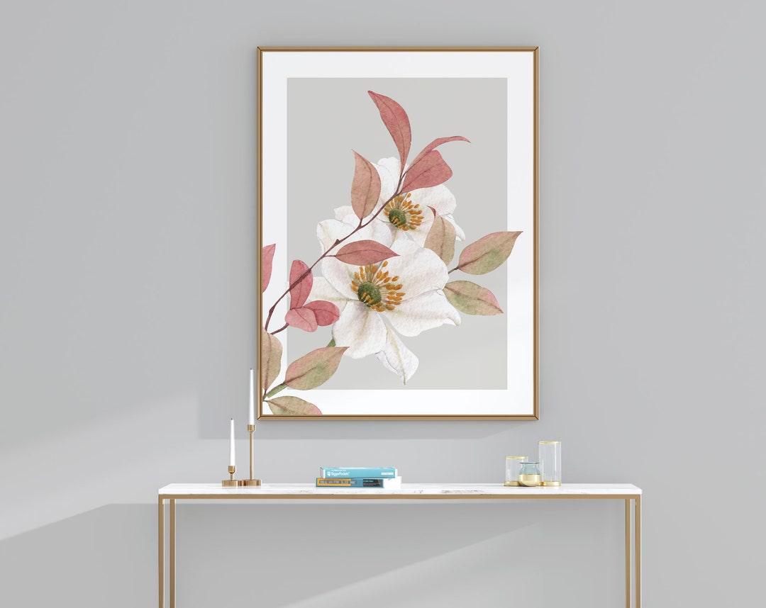 Printable Wall Art Watercolor Flower, Romantic Floral Art Print ...