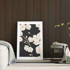 Flower Printable Wall Art, Oriental Painting Hangul Wall Decor Poster, Instant Download image 5