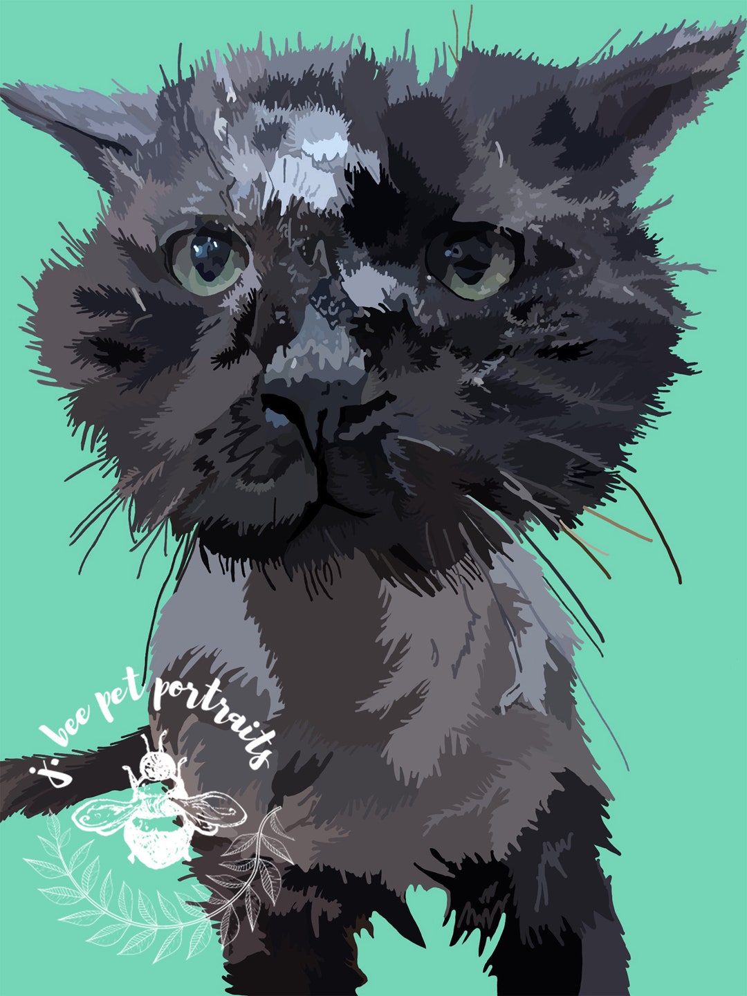 Custom Pet Portrait Digital Download Pet Memorial Pet Portrait Pet Gift