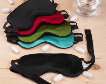 Silk Sleep Mask for Women and Men Sleep Eye Mask with Adjustable Non-Slip Strap Light Blocking for Comfort and Soft Cooling - Multicolor