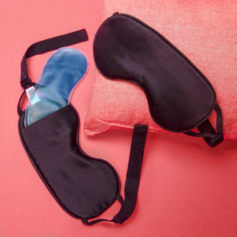 Zero Eye Pressure Nonslip Strap 100 Silk Sleep Mask for Men and Women With Removable Gel Bag
