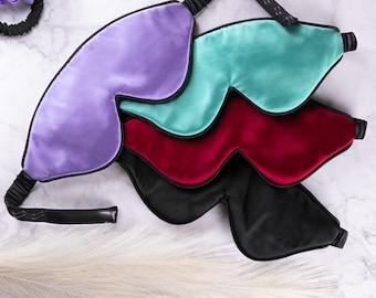 Silk Sleep Mask - Mulberry Eye Masks for Sleeping, Luxury Face Blackout Cover for Women & Men with Adjustable Non Slip Strap Blindfold Gift