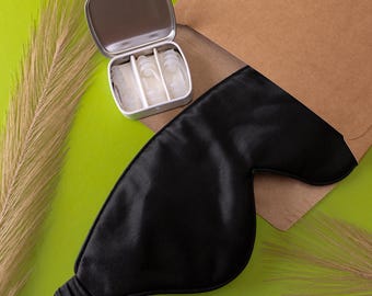 Luxury Sleep Gift Box, Silk Sleep Mask 3.1 & Kokon Earplugs, Gift for Women, Travel Sleep Set, Wellness Gift, Christmas Gift