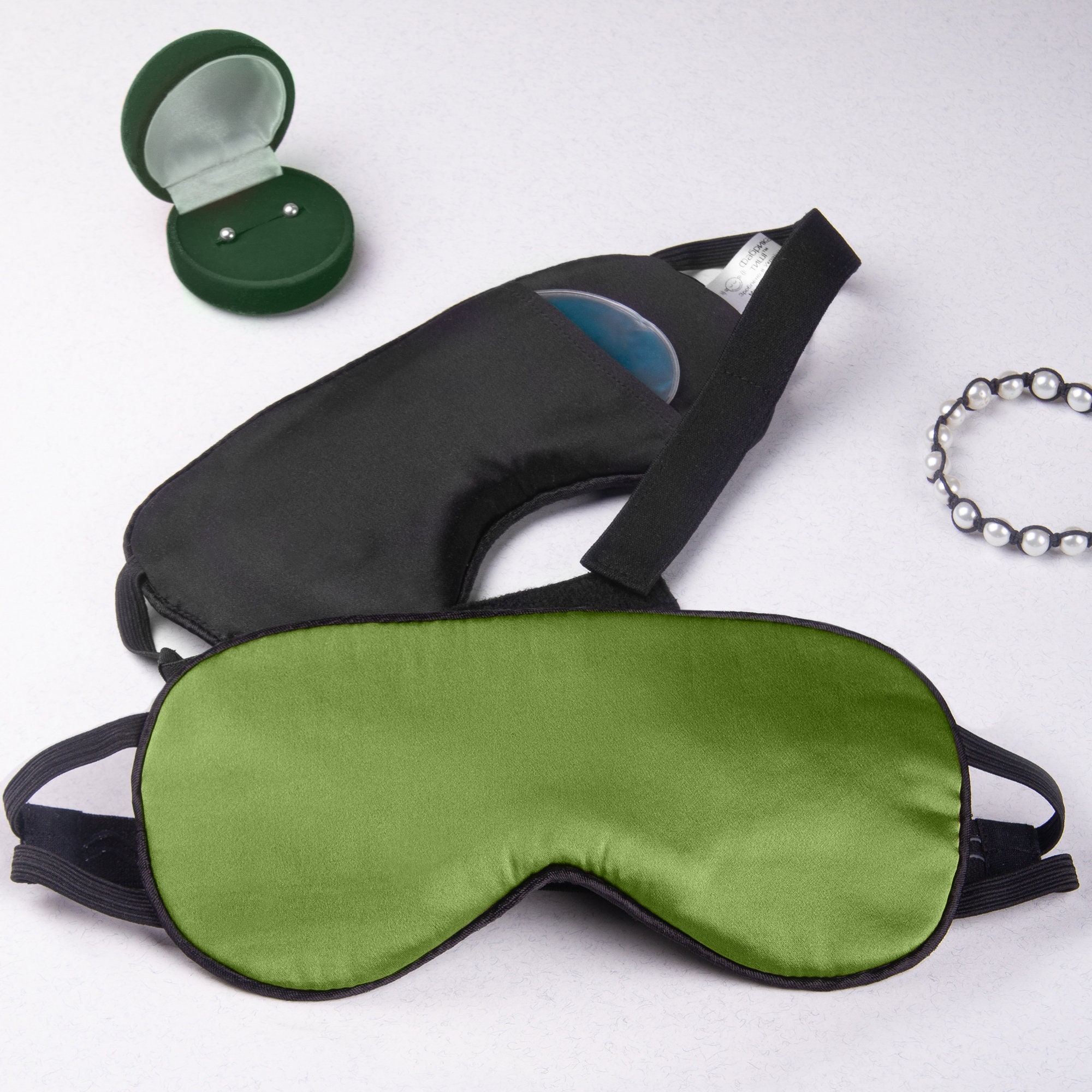 Zero Eye Pressure Nonslip Strap 100 Silk Sleep Mask for Men and Women With Removable Gel Bag