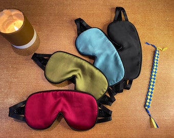 Quietstore Silk Sleep Mask, Eye Mask for Sleeping, Comfortable Women & Men Face Blackout Cover with Non-Slip Strap, Elastic Light Blocking