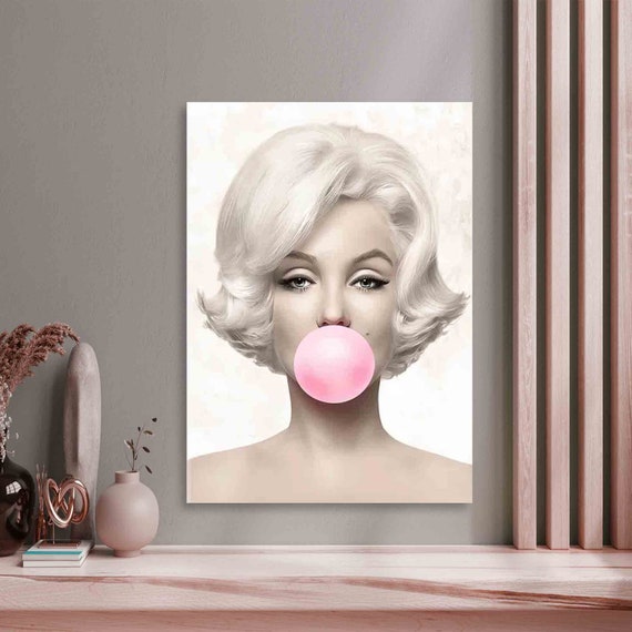 Lada Kolonel Knorrig Wall Art Holiday Decor Marilyn Monroe Pink Bubble Gum - Etsy