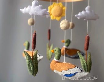 baby mobile duck , Floral nursery baby mobile, baby mobile boy and girl , Leaf crib mobile, Baby shower gift, Minimalist mobile