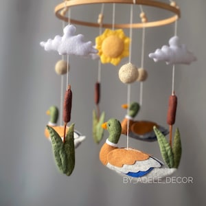 baby mobile duck , Floral nursery baby mobile, baby mobile boy and girl , Leaf crib mobile, Baby shower gift, Minimalist mobile