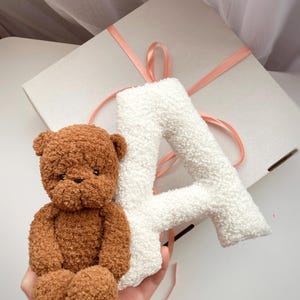 Letra Boucle, decoración de nombre Boucle personalizada, osito de punto y más tarde, nombre personalizado