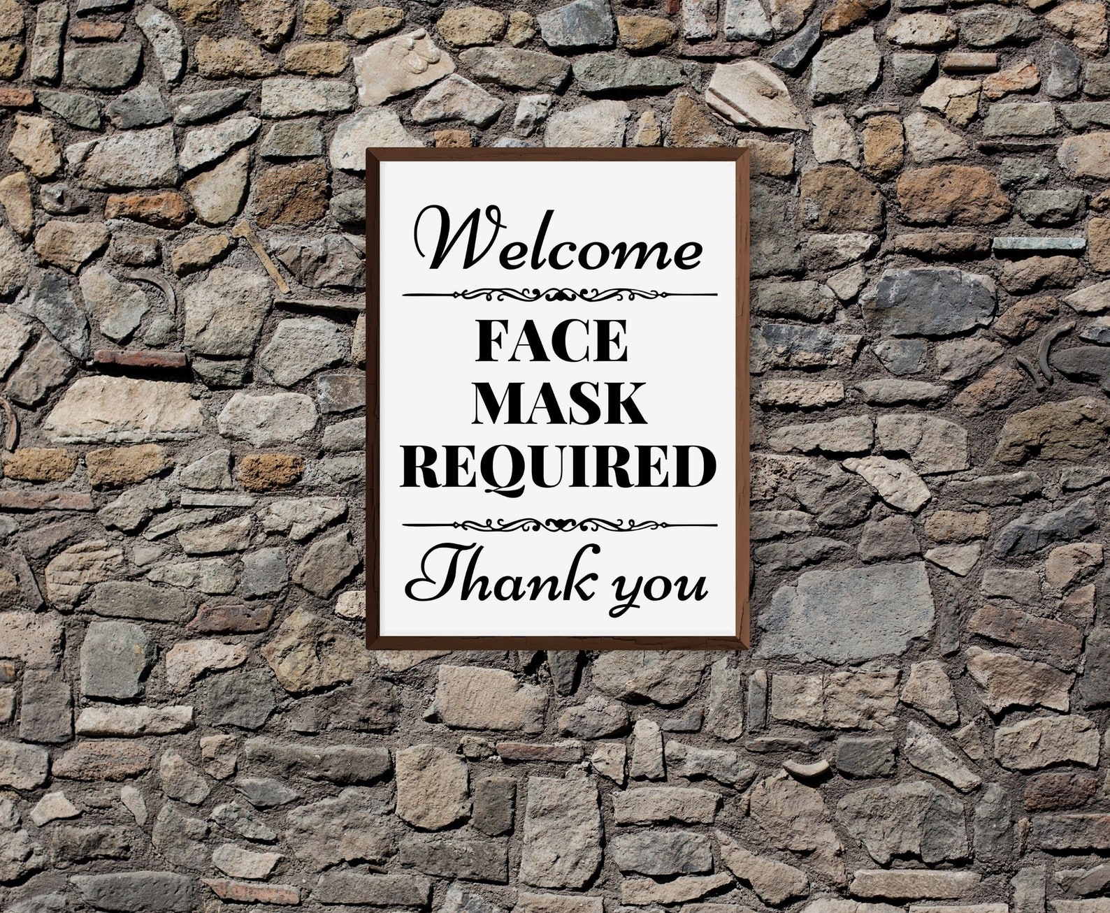 Printable Welcome Face Mask Required Sign Thank you Covid | Etsy