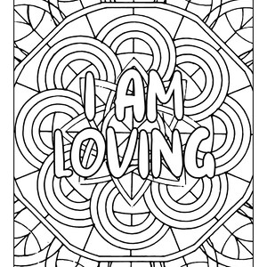 Mandala Coloring and Affirmation Book for Meditation and Happiness DIGITAL DOWNLOAD Adult coloring, Mandala, Coloring page image 3