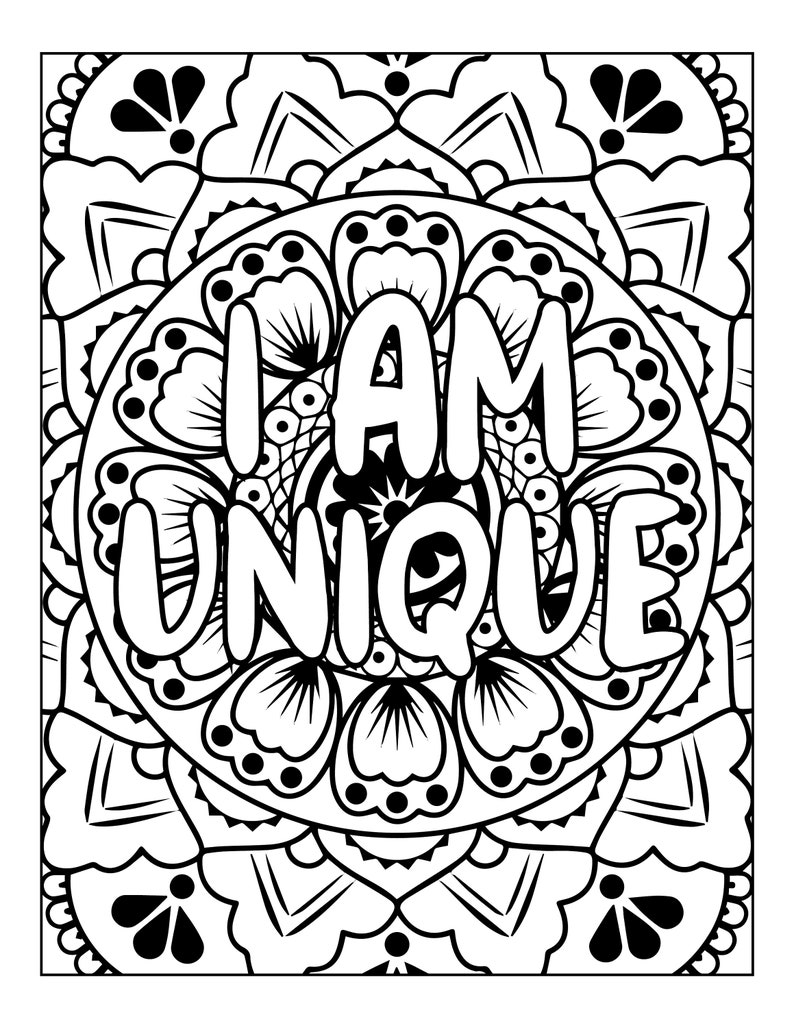 Mandala Coloring and Affirmation Book for Meditation and Happiness DIGITAL DOWNLOAD Adult coloring, Mandala, Coloring page image 4
