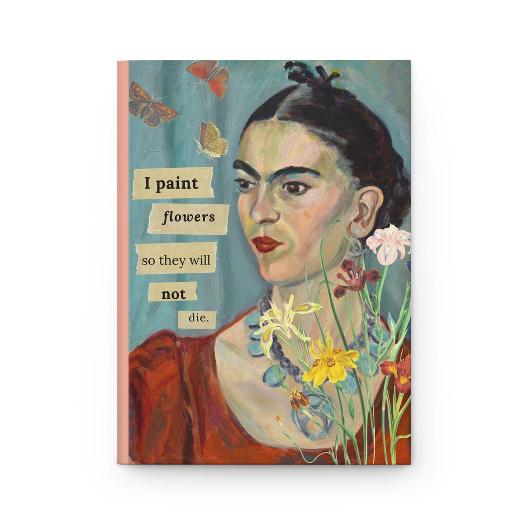 Frida Kahlo Hardcover Journal Matte, Empty Lined Pages, Sketchbook ...
