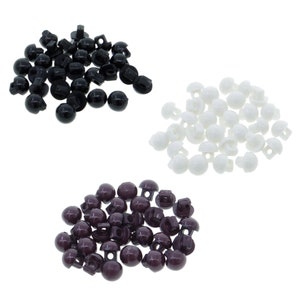 Doll Clothes DIY Sewing Supplies 5mm Acrylic Round Mushroom Shank Domed Buttons Animal Eyes Choice of 3 Colours