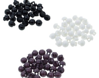 Doll Clothes DIY Sewing Supplies 5mm Acrylic Round Mushroom Shank Domed Buttons Animal Eyes Choice of 3 Colours