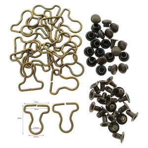 7mm Overall Dungarees Buckles 3mm Mushroom Rivets Sets Choice of 4 ...