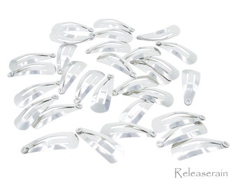 2cmx0.75cm DIY Craft Supplies Doll Accessories Metal Tiny Silver Blank Hair Snap Clips For Blythe Barbie BJD Dolls