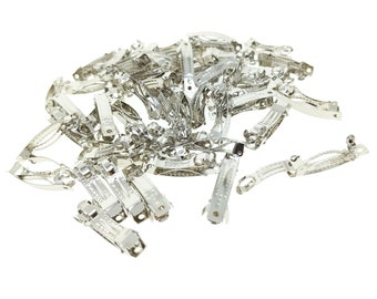 3cmx0.5cm DIY Craft Supplies Doll Accessories Metal Tiny Silver Blank Hair Clips Barrettes For Blythe Barbie BJD Dolls