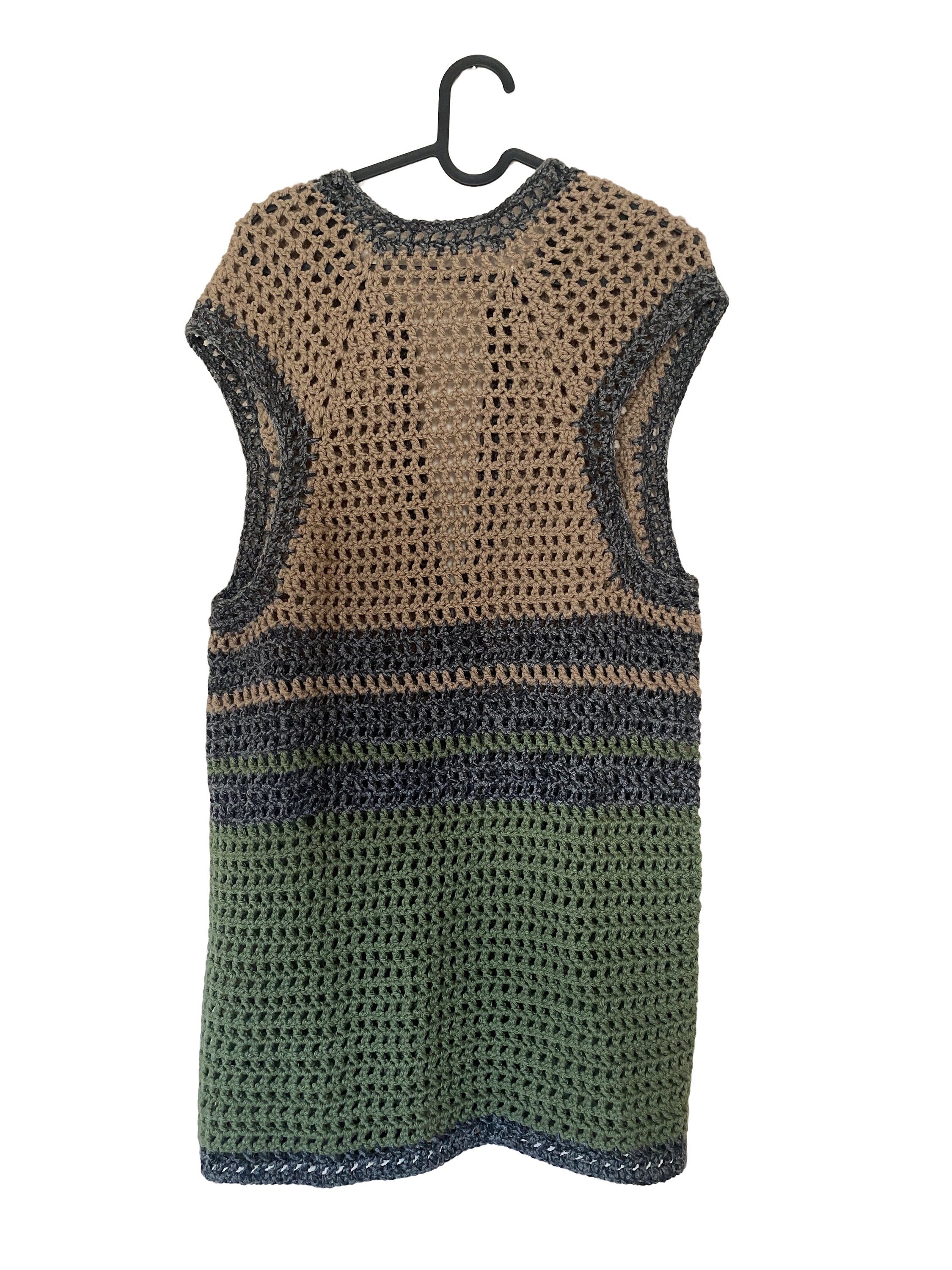 Woman Crochet Vest / Crochet Vest / One Buttoned Crochet Vest Size M