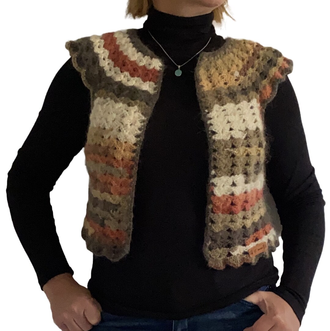 Woman Crochet Vest/ Crochet Vest/ Fancy Crochet Vest/ Size M Etsy