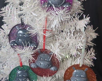 Hand made Hippopotamus for Christmas Ornament Hippo (small)