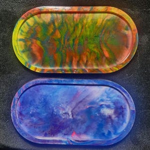 Plateau à bijoux en résine écologique avec teinture pour cravate