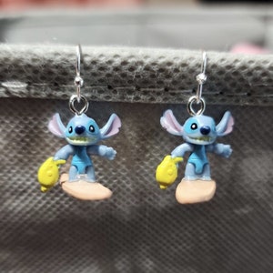 Handmade Stitch disney mini brands earrings