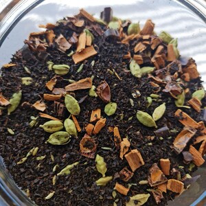 Levantine Chai Black Tea: black sea black tea with cardamon cinnamon fennel and carob- 2 oz