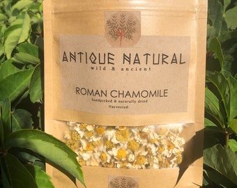 Wilde biologische Romeinse kamillebloemen, kamillebloementhee, Chamaemelum nobile Premium kwaliteit - Beperkte voorraad, 57 gram - Geoogst op 26 juni