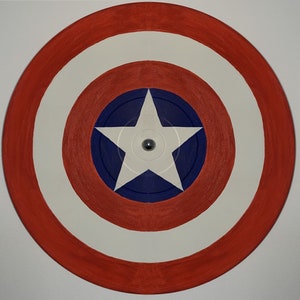 hand painted captain america shield