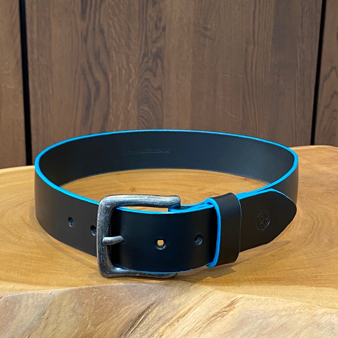 Edge Painted Black Leather Belt Custom Handcrafted Premium Etsy