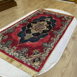 Luxury Prayer Mat, Ramadan Gift, Prayer Rug For Muslim, Sajadah, Premium Islamic Favors Gift, Eid Gift, Wedding Gift, Janamaz, Hajj Gift