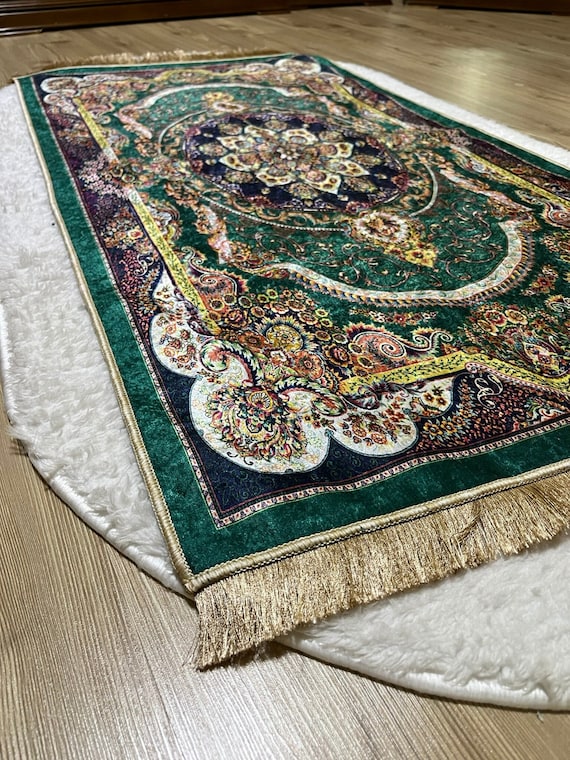 Luxury Prayer Rug, Islamic Gift, Ramadan, Eid, Hajj