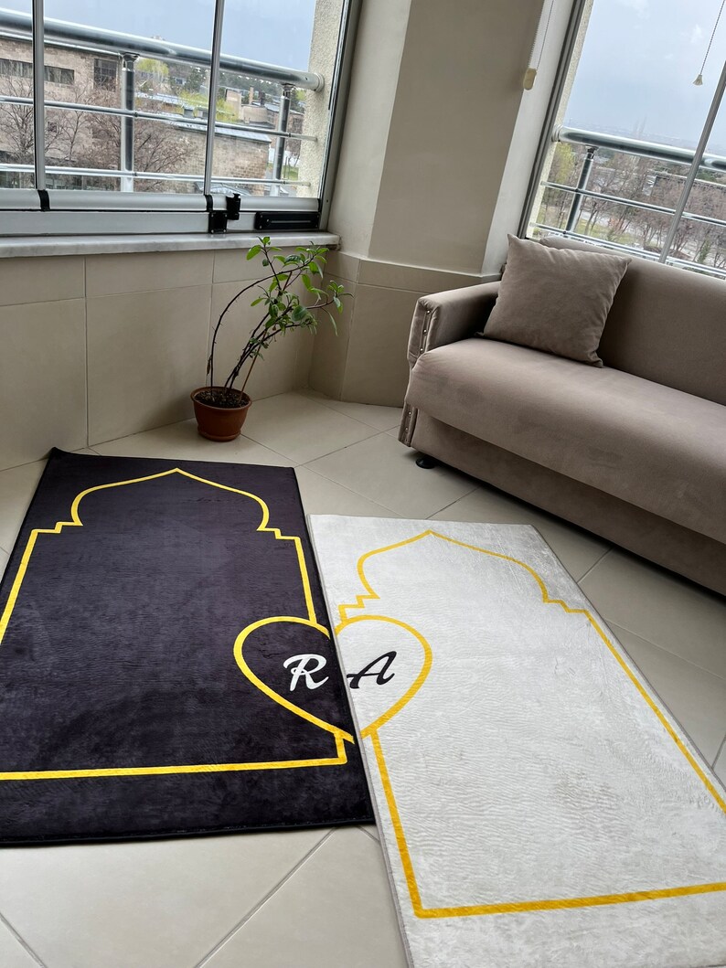 Personalized Plush Prayer Rug Set, Islamic Wedding Gift, Nikkah Gift - Etsy