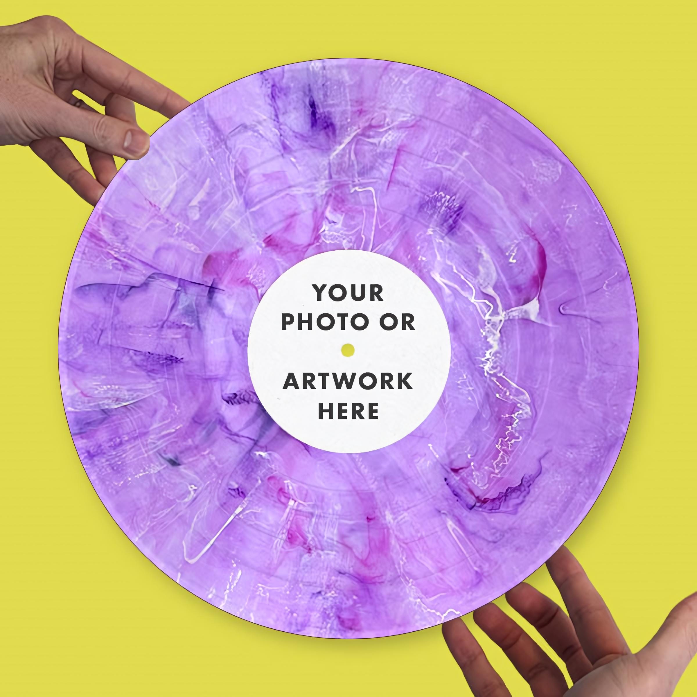 Custom Made Vinyl Record | Splatter / Color / Your Own Photo + Music | Playable 10&quot; Record (30 Minutes of Audio) | Wedding, Birthday, Gift