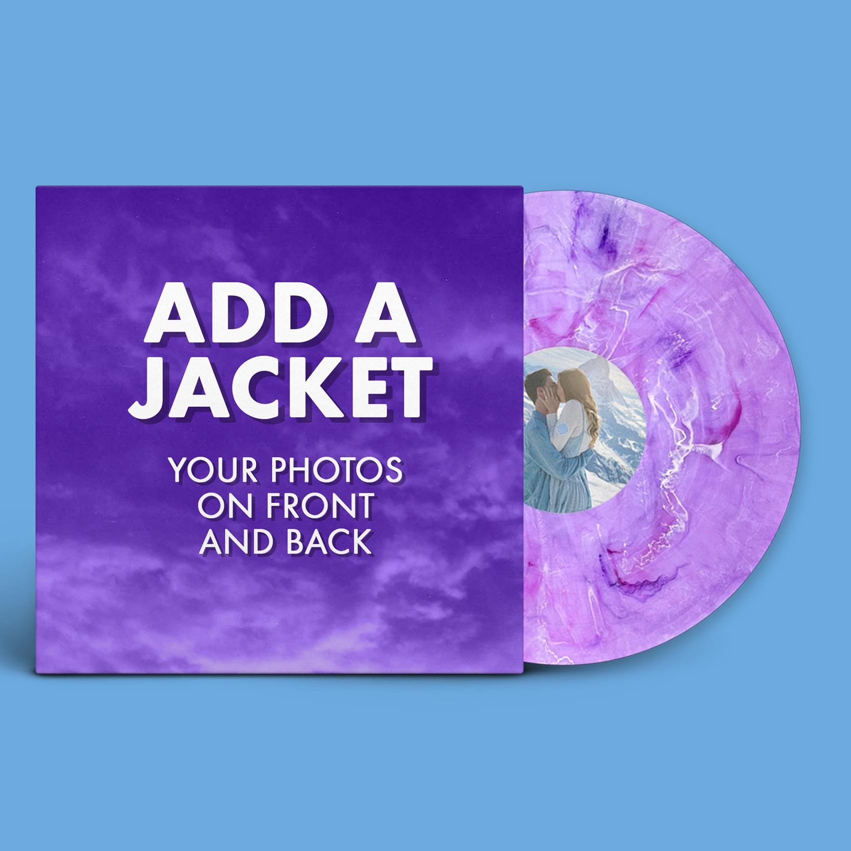 Custom Made Vinyl Record | Splatter / Color / Your Own Photo + Music | Playable 10&quot; Record (30 Minutes of Audio) | Wedding, Birthday, Gift