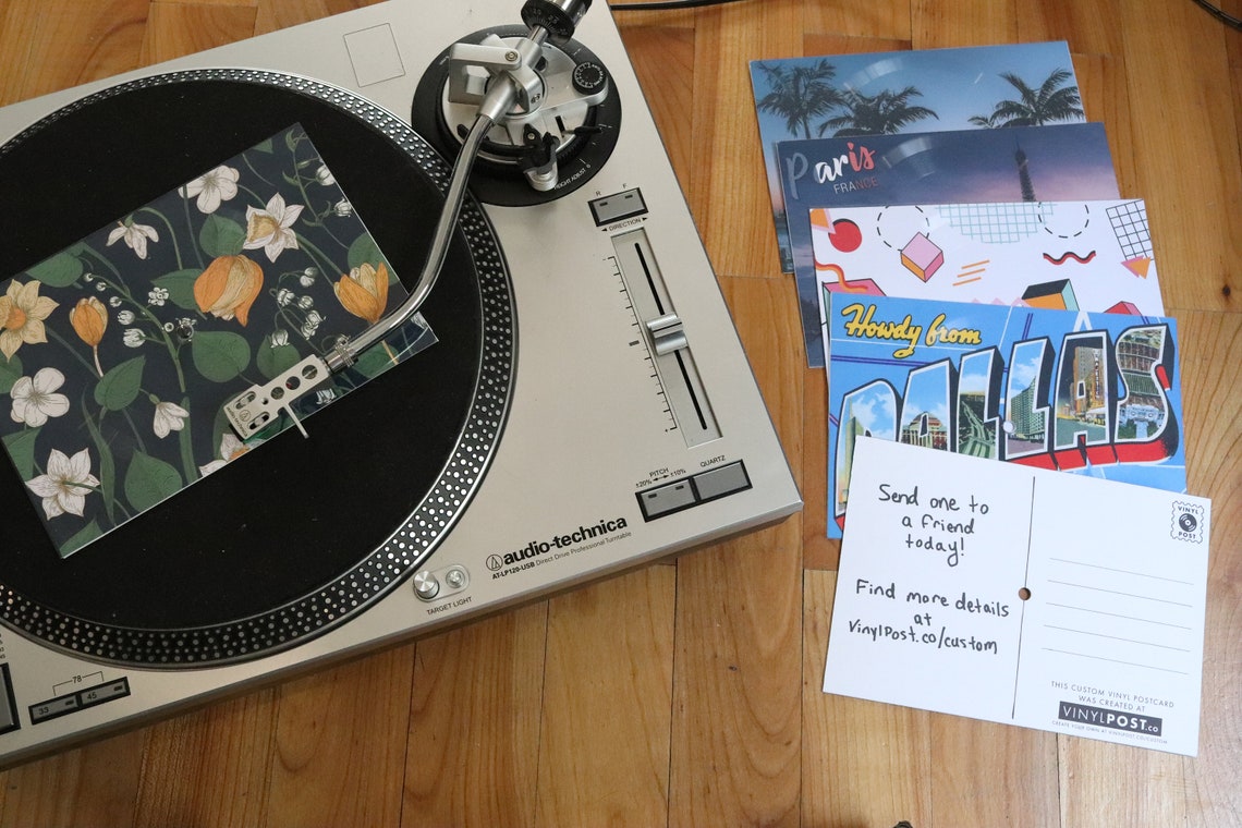 Buy 20 Custom Vinyl Postcard Records add a Voice Message or Your Own