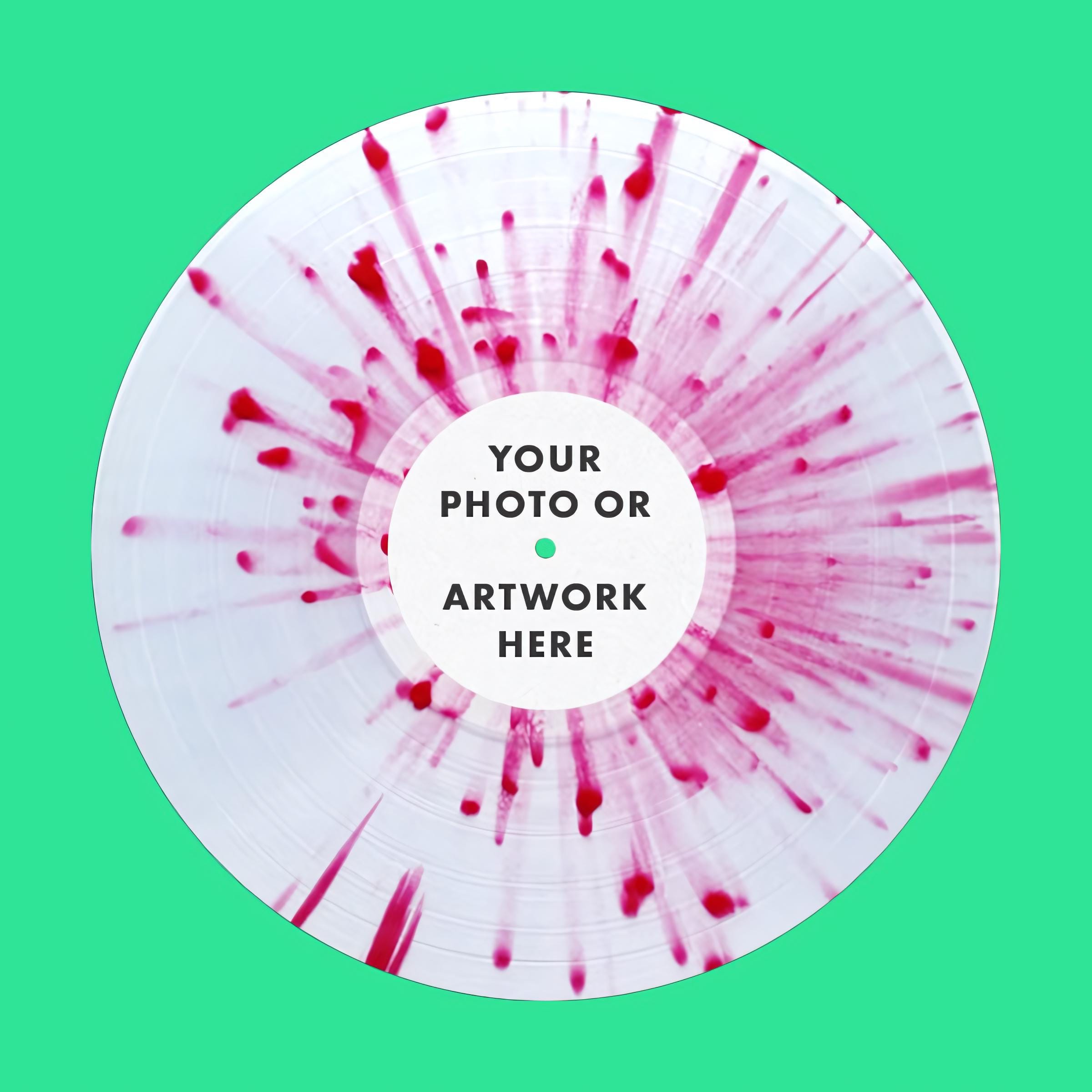 Custom Made Vinyl Record | Splatter / Color / Your Own Photo + Music | Playable 10&quot; Record (30 Minutes of Audio) | Wedding, Birthday, Gift
