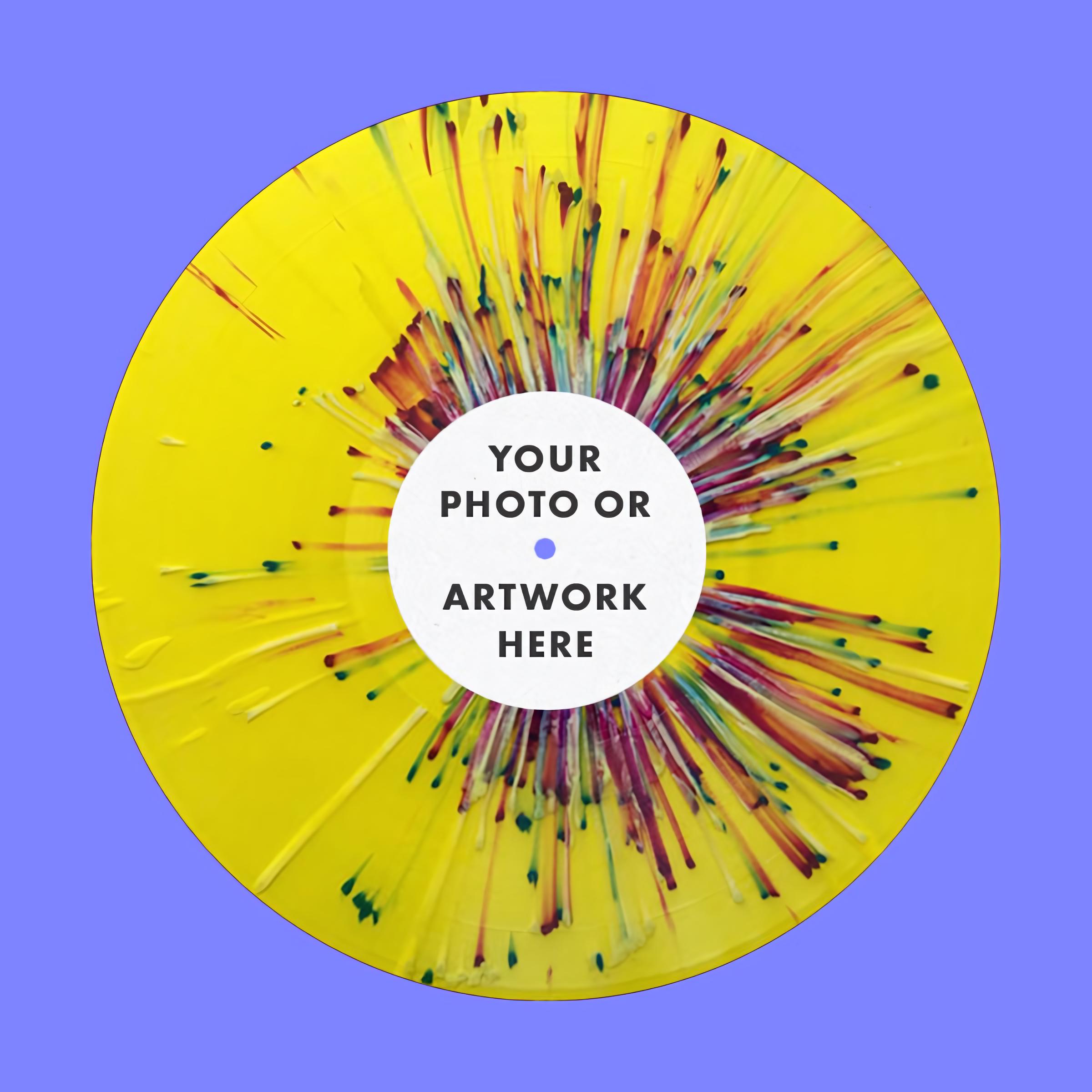 Custom Made Vinyl Record | Splatter / Color / Your Own Photo + Music | Playable 10&quot; Record (30 Minutes of Audio) | Wedding, Birthday, Gift