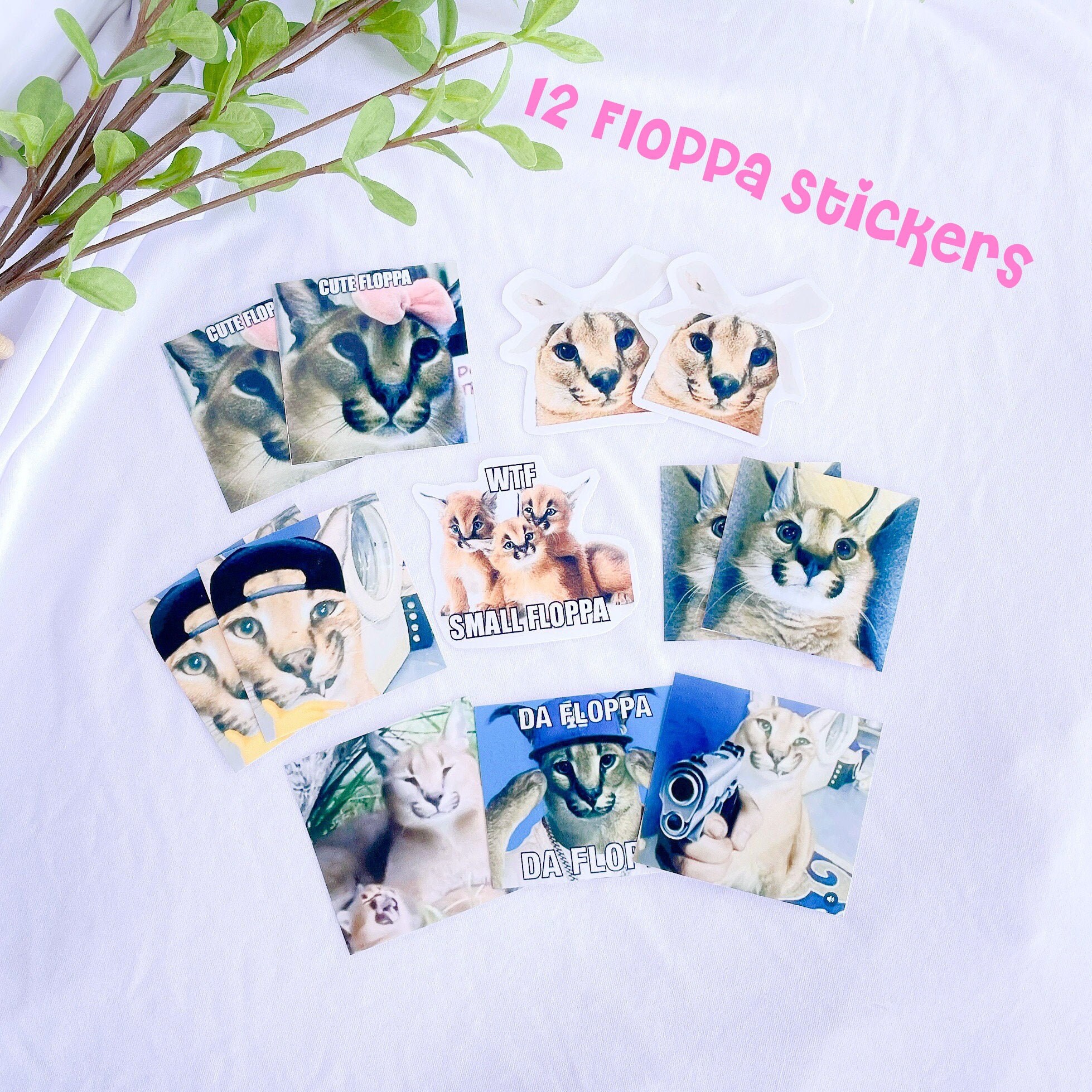 Big Floppa Wanted Poster Sticker Funny Caracal Cat Meme Floppa