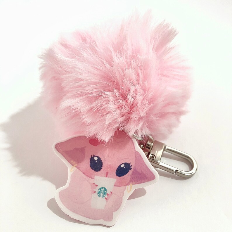 Pink Baby Yoda Keychain Baby Yoda With Starbucks Starbucks Etsy