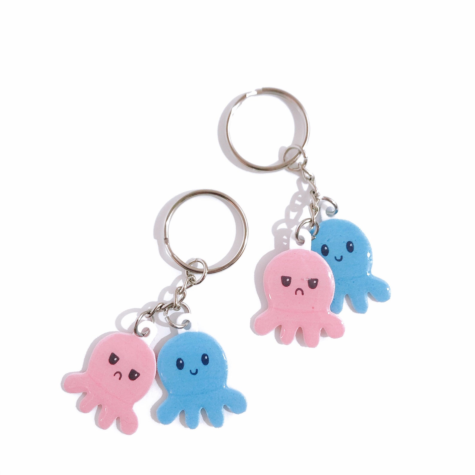 Reversible Octopus Keychain Angry Octopus Happy Octopus | Etsy